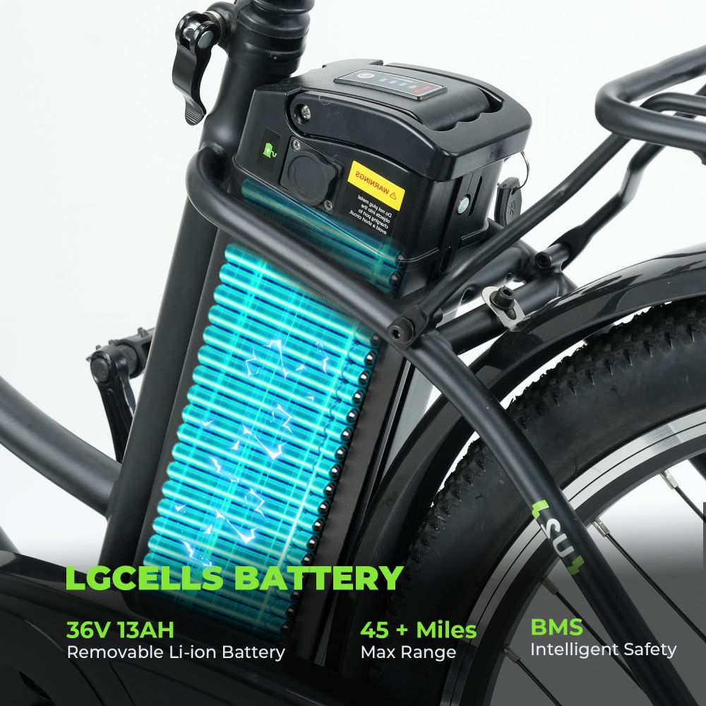 ISINWHEEL U2 26" Cruiser Commuting Electric Bike 500W Motor 36V 13Ah Battery