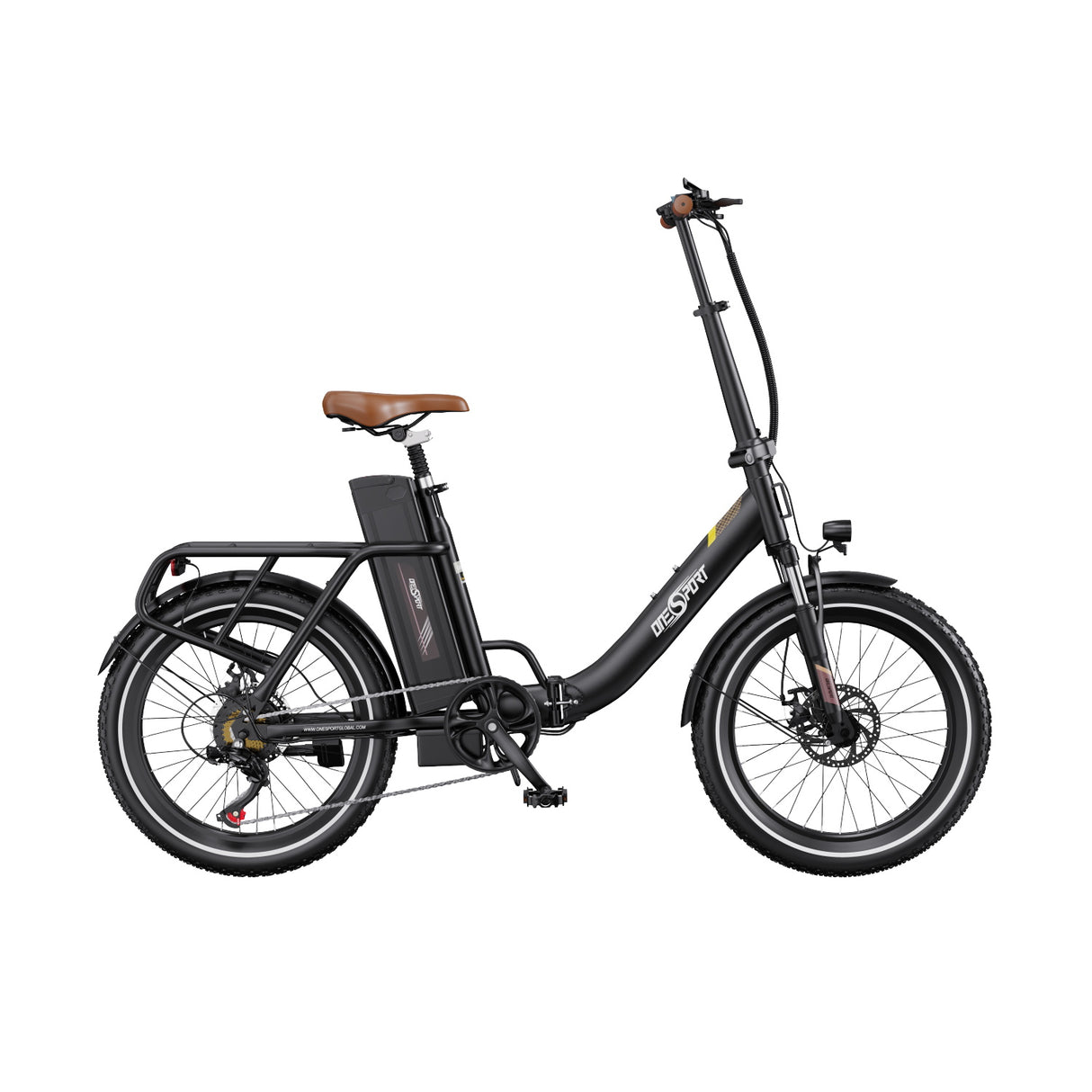 Vélo électrique pliant Onesport OT16-2 de 20 pouces, moteur 250 W, batterie 48 V 17 Ah, compatible avec l'application