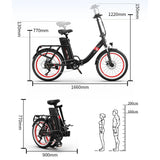 OneSport OT16-2 folding commuter ebike body size and recommened height