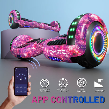 SIMATE Apato P6 6.5" Kids Bluetooth Hoverboard 500W Motor 36V 2.0Ah Battery