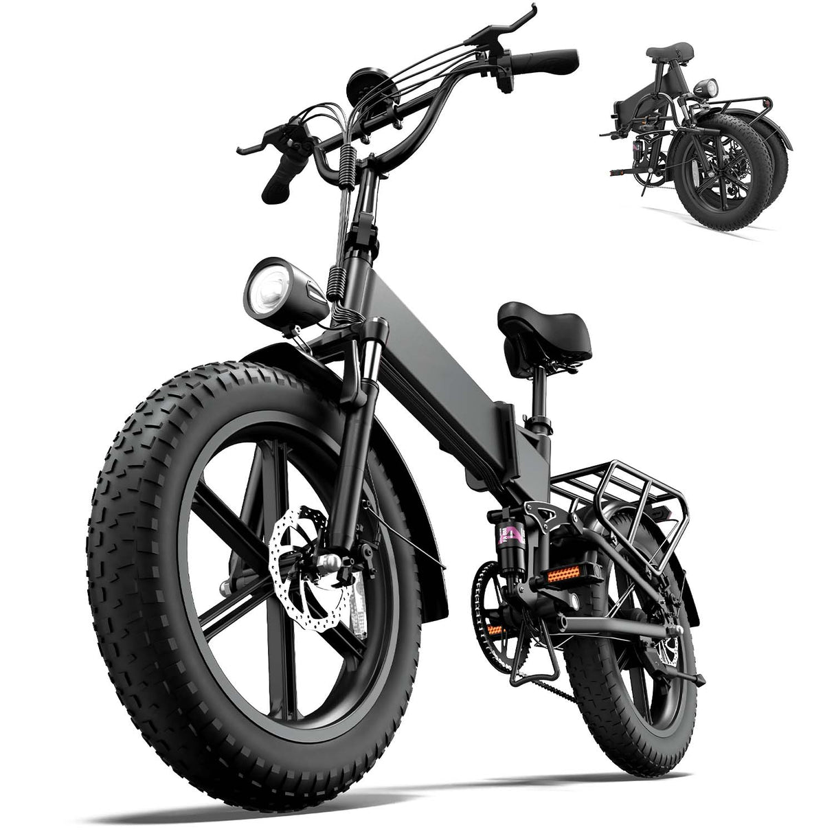 URLIFE T5 20“ Folding Electric Bike 1500W Peak Motor 48V 13Ah Battery