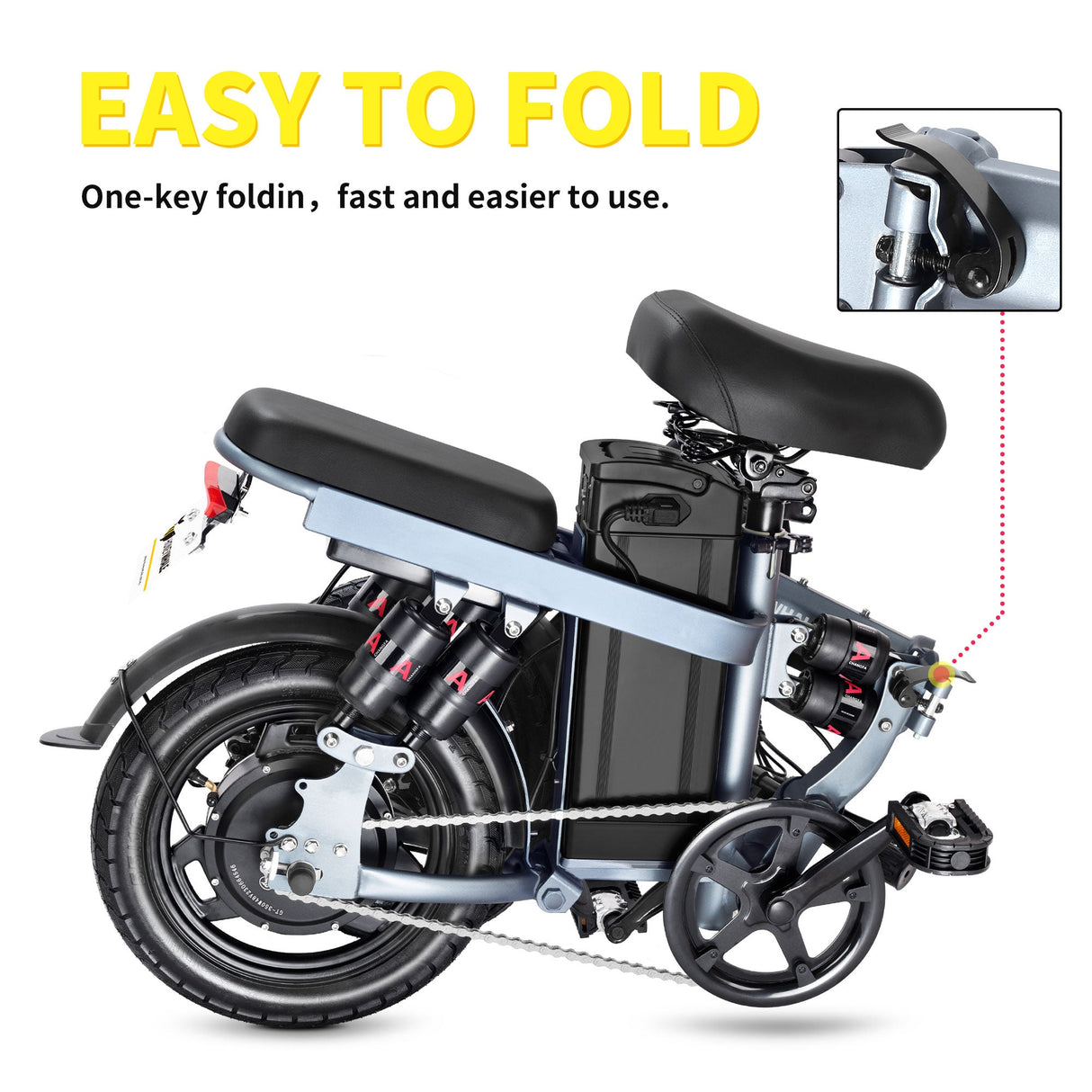 Honeywhale S6 Pro 14" Folding Electric Bike 350W Brushless Motor 48V 15Ah Battery
