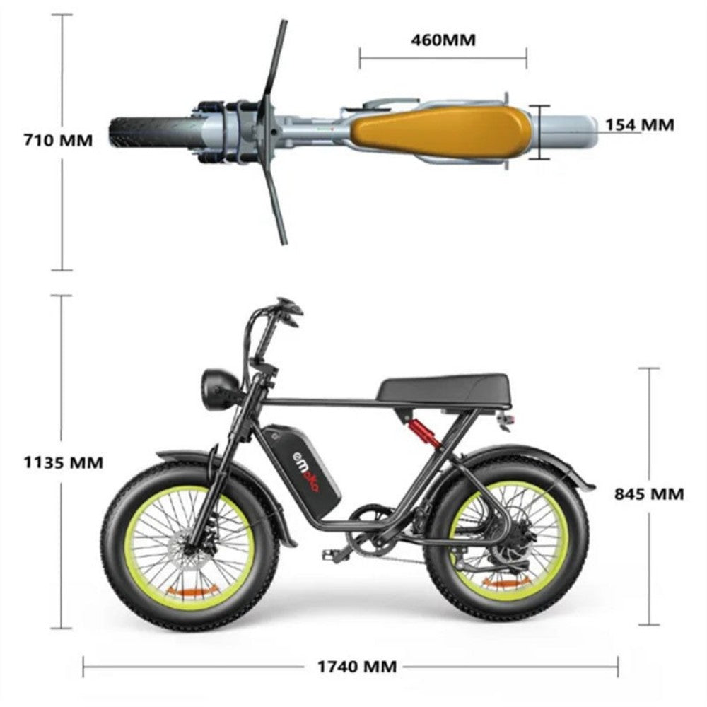 EMOKO C91 20" Fat Tire Electric All-Terrain Bike 1000w Motor 48V 20Ah Battery