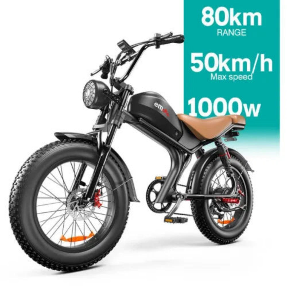 EMOKO C93 20 Fat Tire Electric Off Road Bike 1000w Motor 48V 20Ah Bat UK GleeRide