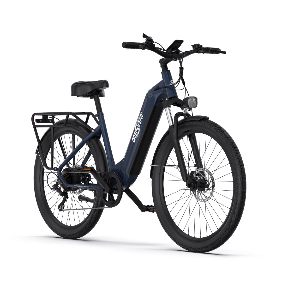 dark Blue OneSport OT05 step-through ebike