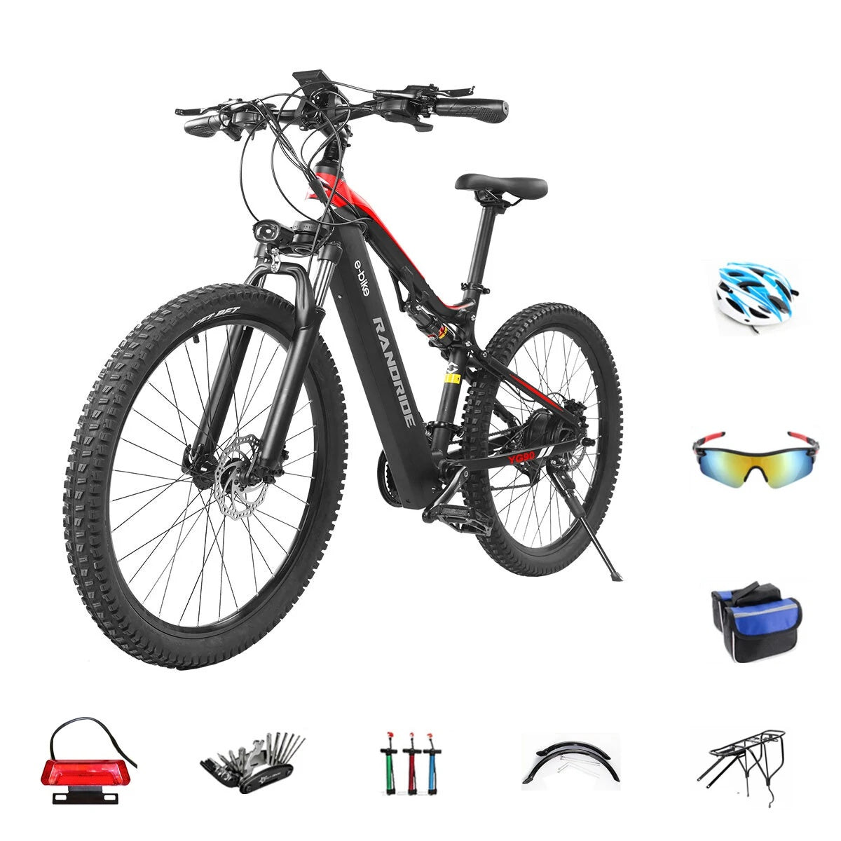 RANDRIDE YG90B 27.5" Electric Mountain Bike 1000W Motor 48V 17Ah Battery